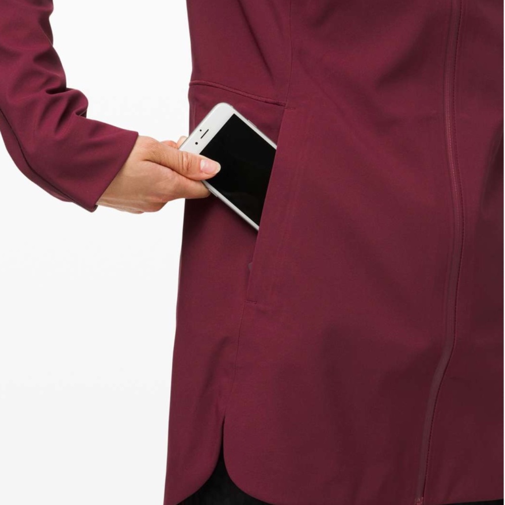 Lululemon Glyde Along Softshell Hooded Jacket Deep Ruby LIKE NEW - Picture 3 of 13